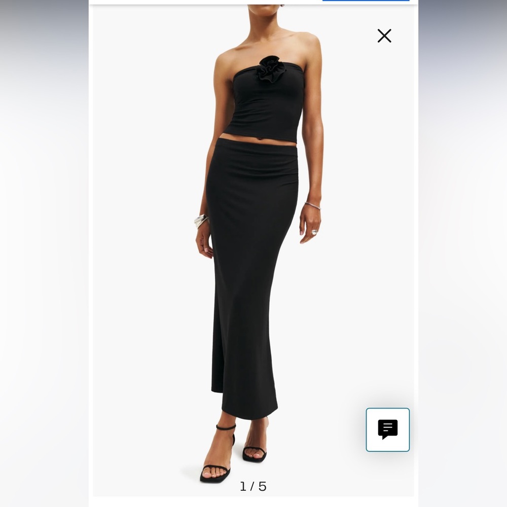 Reformation BLACK ADDALYN TWO PIECE SET Size XS